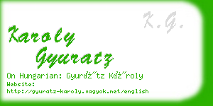 karoly gyuratz business card